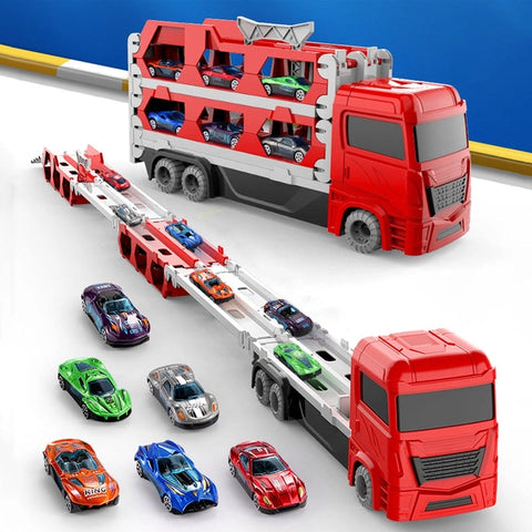 Ejection Race Track with Hauler Truck – Ultimate Adventure Toy for Kids Teeny Pandas