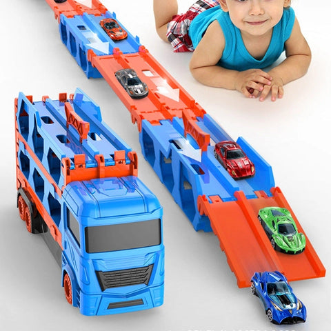 Ejection Race Track with Hauler Truck – Ultimate Adventure Toy for Kids Teeny Pandas