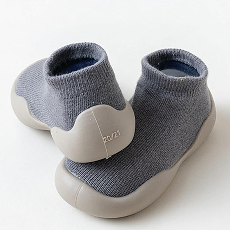 Gray Low Sock Shoes - Non-Slip Baby Sock Shoes Teeny Pandas