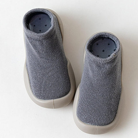 Gray Low Sock Shoes - Non-Slip Baby Sock Shoes Teeny Pandas