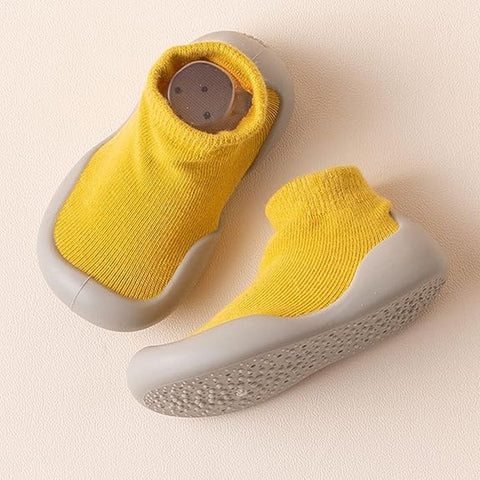 Mustard Low Sock Shoes – Non-Slip Baby Sock Shoes Teeny Pandas