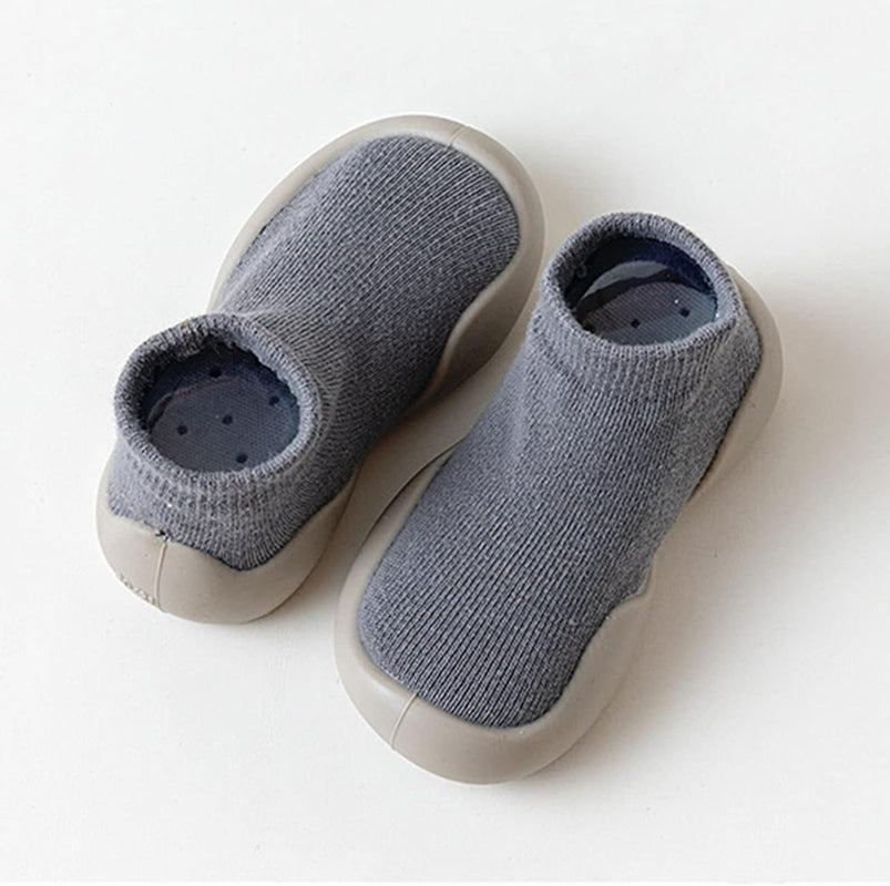 Gray Low Sock Shoes - Non-Slip Baby Sock Shoes Teeny Pandas