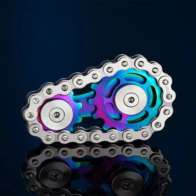 Sprockets Chain Fidget Spinner for Stress Relief and Focus Teeny Pandas