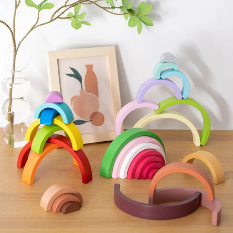 Silicone Rainbow Stacker Toy - Safe & Engaging for Kids Teeny Pandas