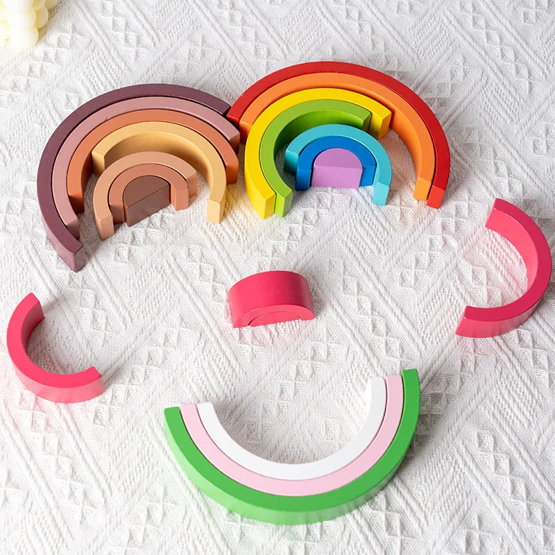 Silicone Rainbow Stacker Toy - Safe & Engaging for Kids Teeny Pandas