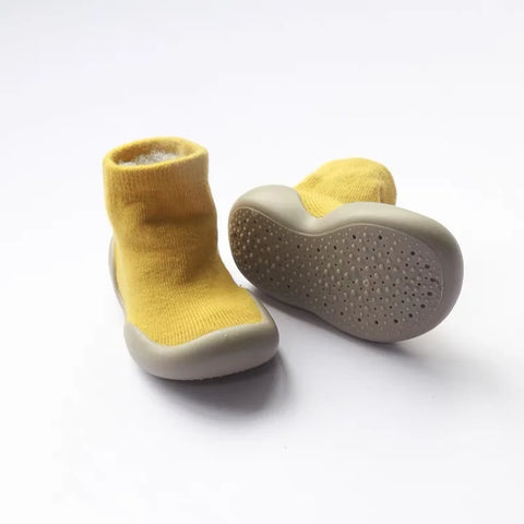 Mustard Low Sock Shoes – Non-Slip Baby Sock Shoes Teeny Pandas