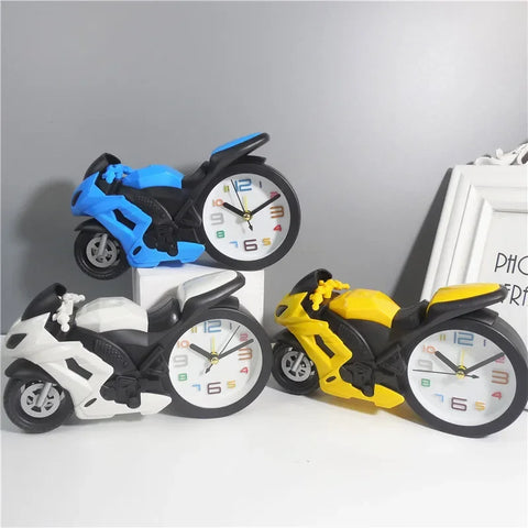 Retro Motorcycle Alarm Clock - Portable Desktop Watch for Kids