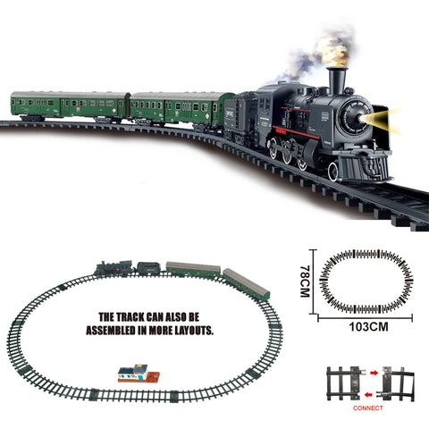 Electric Railway King Passenger Train Set – Realistic Steam Locomotive Playset