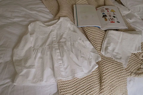 Kids Lolita Embroidered Turndown Collar Pajama Set – Vintage Toddler Loungewear