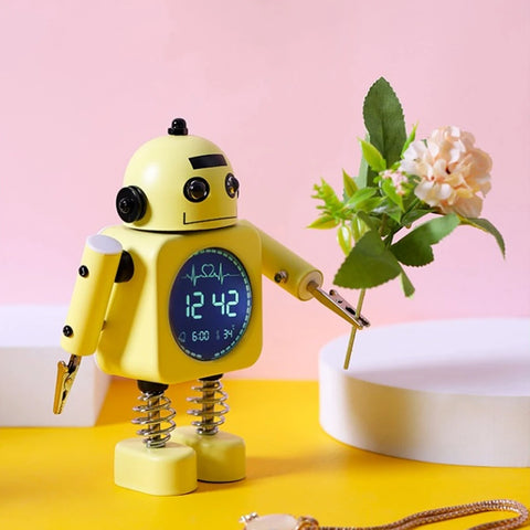 Robot Metal Creative Alarm Clock - Perfect for Kids Room!