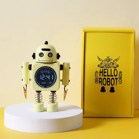 Robot Metal Creative Alarm Clock - Perfect for Kids Room!