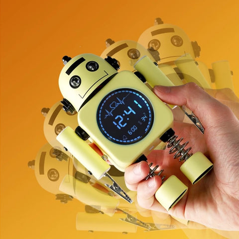 Robot Metal Creative Alarm Clock - Perfect for Kids Room!