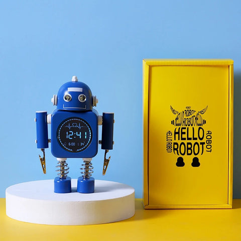 Robot Metal Creative Alarm Clock - Perfect for Kids Room!