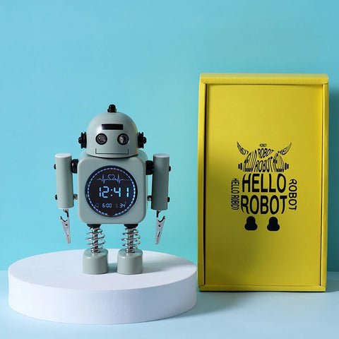 Robot Metal Creative Alarm Clock - Perfect for Kids Room!