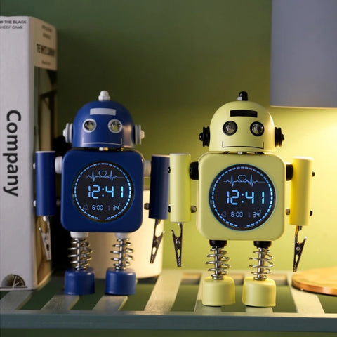 Robot Metal Creative Alarm Clock - Perfect for Kids Room!