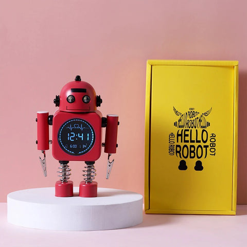 Robot Metal Creative Alarm Clock - Perfect for Kids Room!