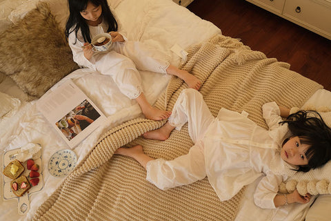 Kids Lolita Embroidered Turndown Collar Pajama Set – Vintage Toddler Loungewear