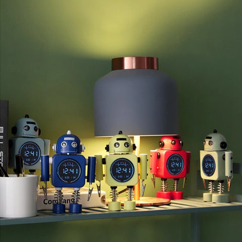 Robot Metal Creative Alarm Clock - Perfect for Kids Room!