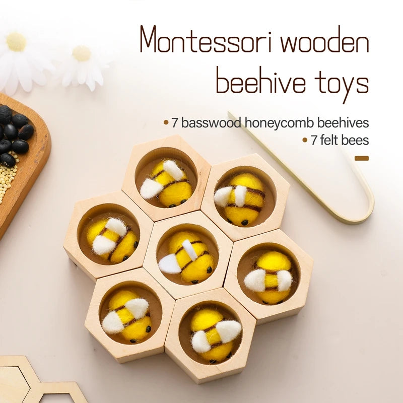 Montessori Honeycomb Wooden Toy Teeny Pandas