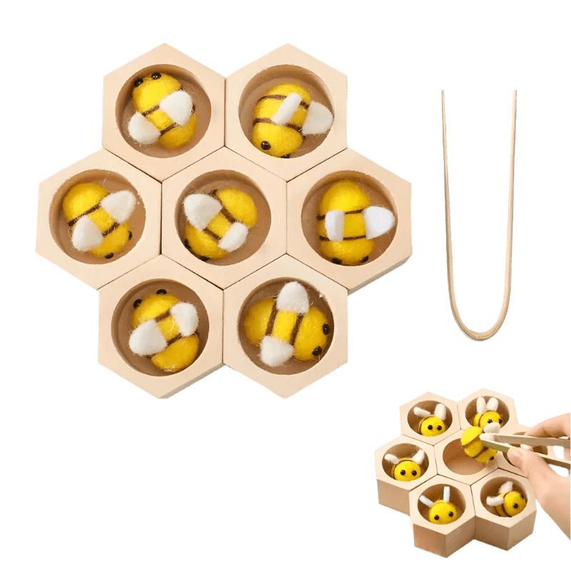 Montessori Honeycomb Wooden Toy Teeny Pandas