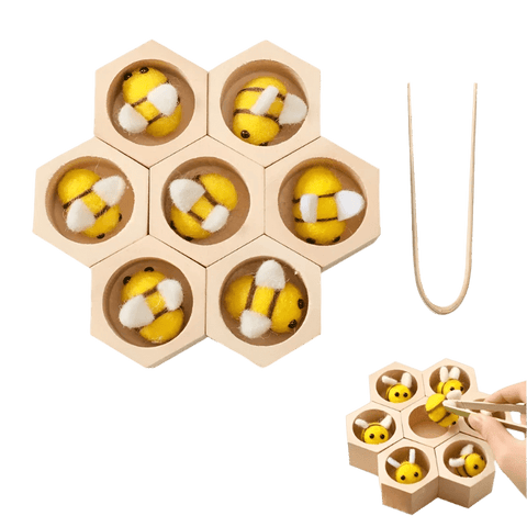 Montessori Honeycomb Wooden Toy Teeny Pandas