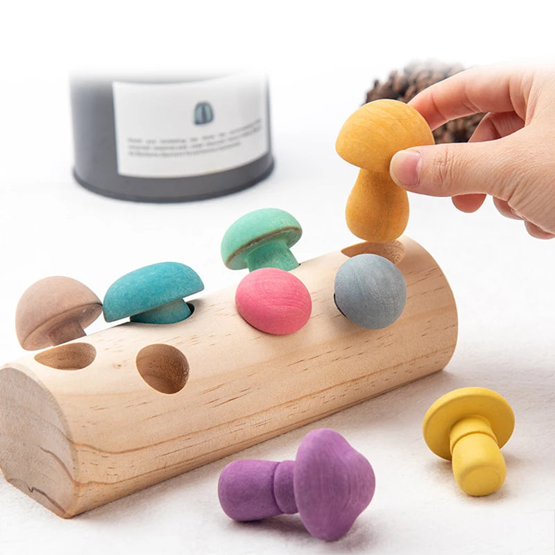 Montessori Mushroom Shape and Size Sorting Puzzle Teeny Pandas