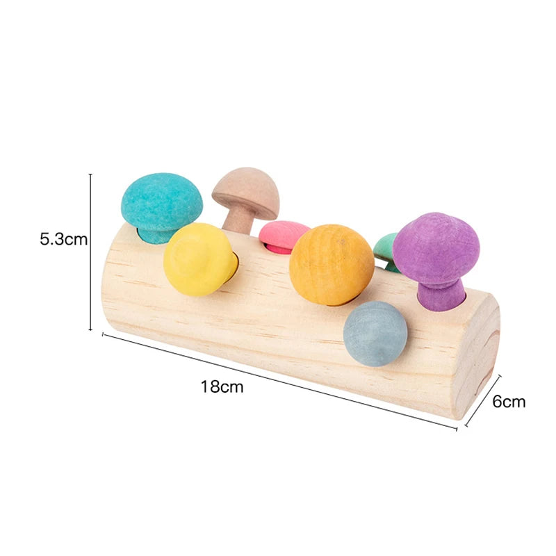 Montessori Mushroom Shape and Size Sorting Puzzle Teeny Pandas