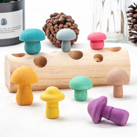 Montessori Mushroom Shape and Size Sorting Puzzle Teeny Pandas