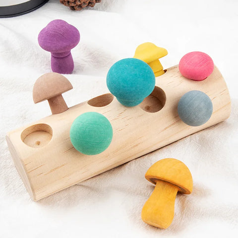 Montessori Mushroom Shape and Size Sorting Puzzle Teeny Pandas