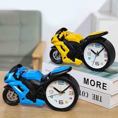 Retro Motorcycle Alarm Clock - Portable Desktop Watch for Kids