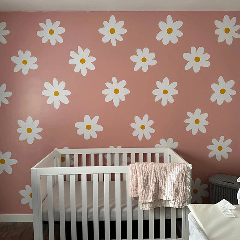 Daisy Flower Wall Decals – Elegant & Kid-Friendly Room Decor! Teeny Pandas