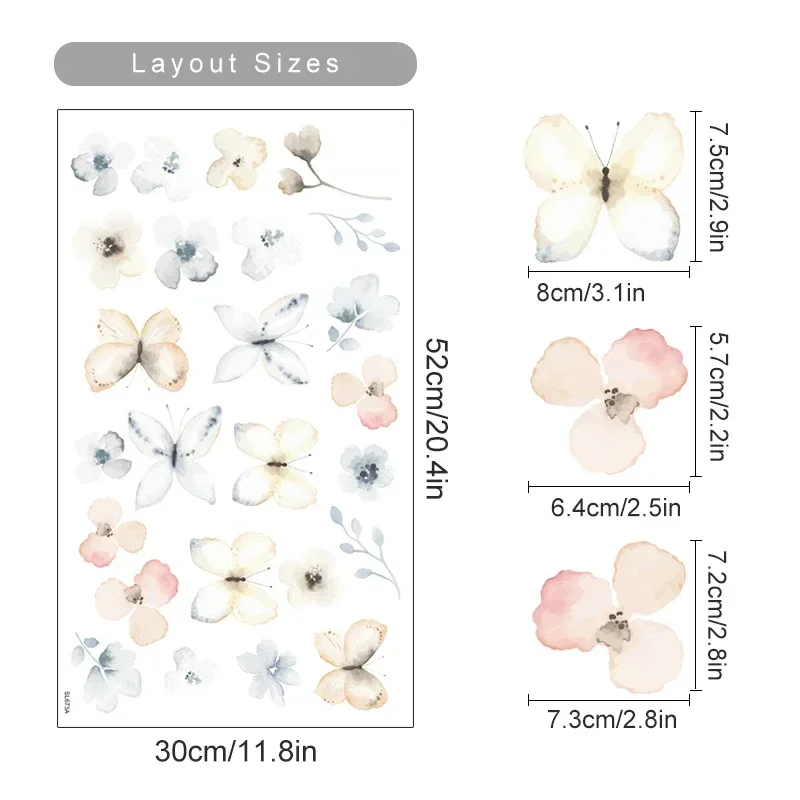 Floral Plants and Flowers Wall Decals – Boho Room Decor Teeny Pandas