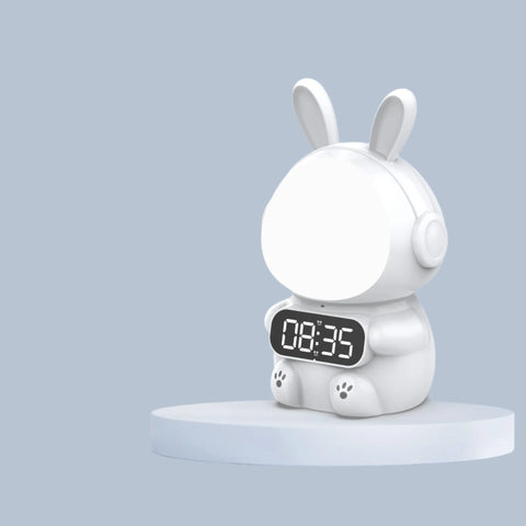 Rabbit LED Alarm Clock with Voice Control - Smart Night Light for Kids and Students