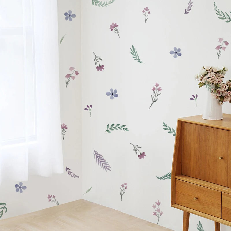 Floral Plants and Flowers Wall Decals – Boho Room Decor Teeny Pandas