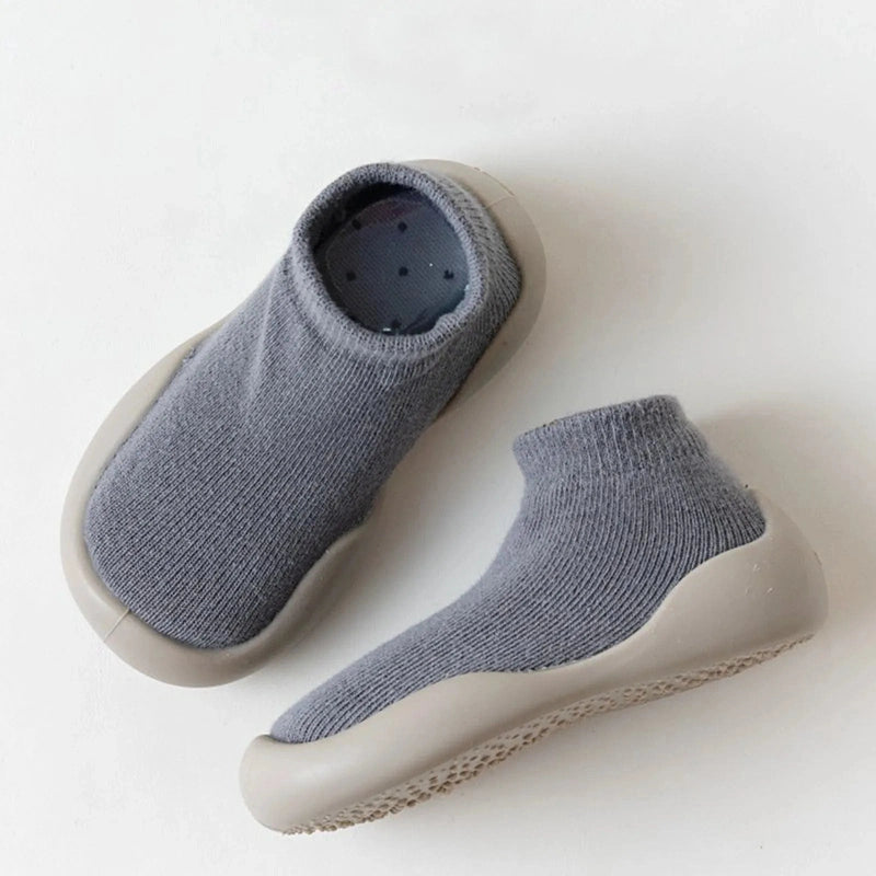 Gray Low Sock Shoes - Non-Slip Baby Sock Shoes Teeny Pandas