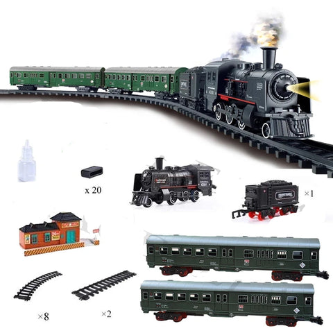 Electric Railway King Passenger Train Set – Realistic Steam Locomotive Playset