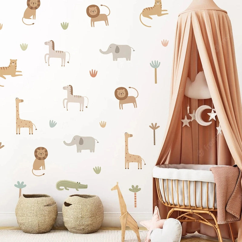 Safari Animal Wall Decals – Kids’ Room Decor Teeny Pandas