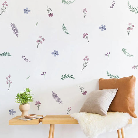 Floral Plants and Flowers Wall Decals – Boho Room Decor Teeny Pandas