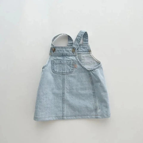 Baby Denim Suspender Dress – Girls Cotton Sleeveless Strap Dress