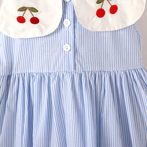 Sleeveless Cotton Embroidery Splicing Dress – Dress for Girls