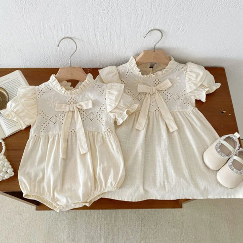 Rompers & Embroidered Cotton Dress for Baptism – Children Summer Boutique Clothing