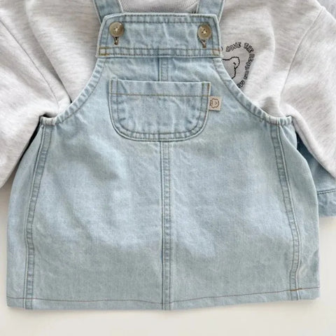 Baby Denim Suspender Dress – Girls Cotton Sleeveless Strap Dress