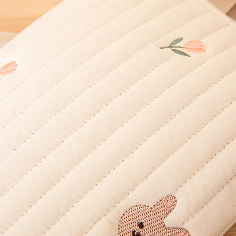 Compact Cotton Baby Bag with Adorable Embroidery – Perfect for Stylish Moms Teeny Pandas