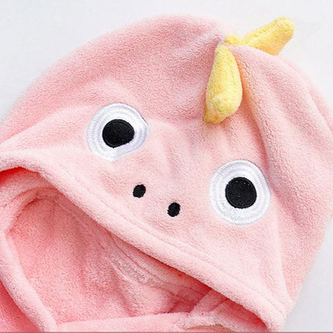 Kids Hooded Bath Towel - Coral Fleece Children Cartoon Cloak Bathrobe