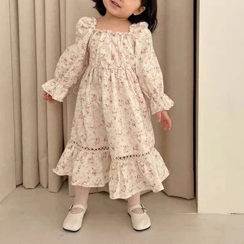 Vintage Baby Girl Princess Floral Dress – Spanish Style Birthday Party Outfit