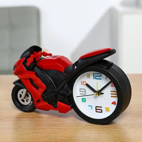 Retro Motorcycle Alarm Clock - Portable Desktop Watch for Kids