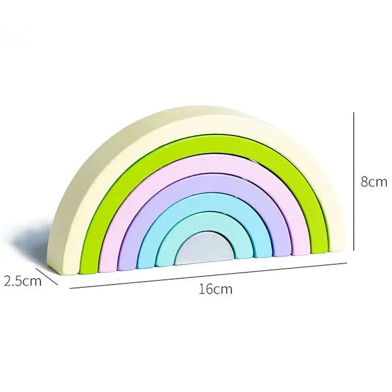 Silicone Rainbow Stacker Toy - Safe & Engaging for Kids Teeny Pandas