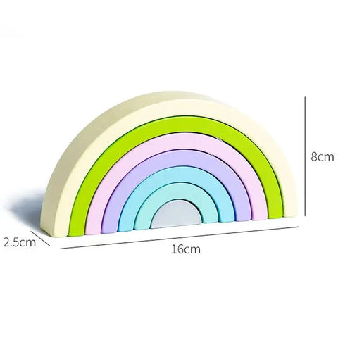 Silicone Rainbow Stacker Toy - Safe & Engaging for Kids Teeny Pandas