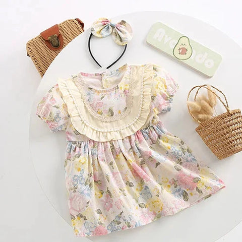 Baby Girl Princess Dress and Rompers – Short-Sleeved Cotton Fabric