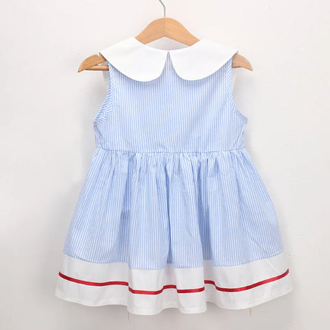 Sleeveless Cotton Embroidery Splicing Dress – Dress for Girls